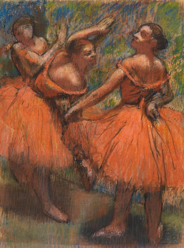 Эдгар Дега, «Балерины в оранжевыз пачках» (ок. 1900) из Коллекции Баррела в Глазго